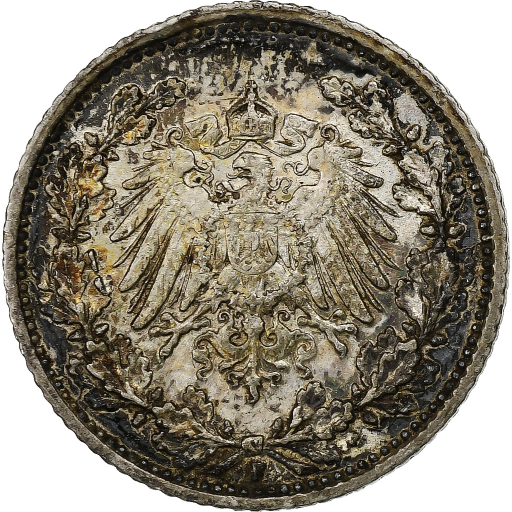 GERMANIA - IMPERO, 1/2 Mark, 1915, Stuttgart, Argento, SPL-, KM:17