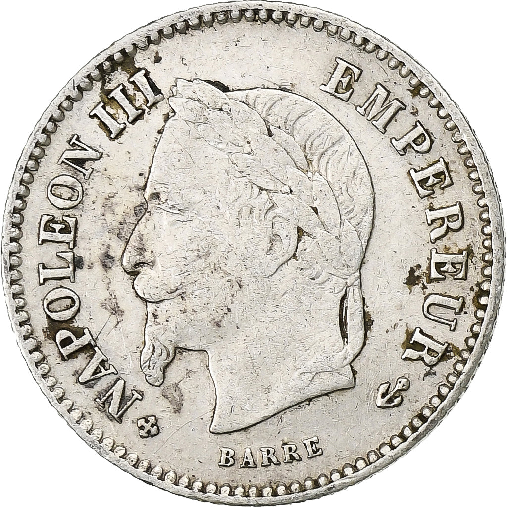 Coin, France, Napoleon III, 20 Centimes, 1867, Strasbourg, EF(40-45), Silver