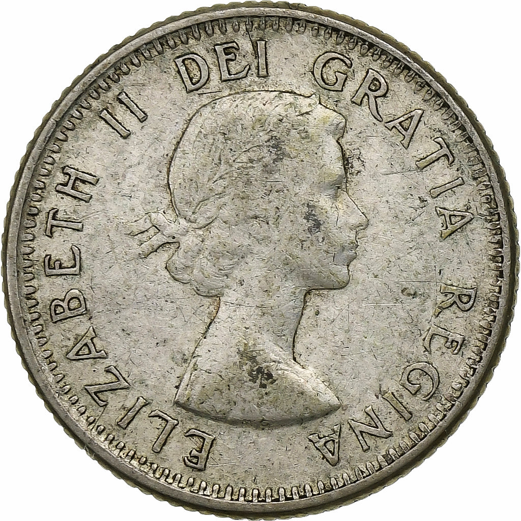 Moneda, Canadá, Elizabeth II, 10 Cents, 1960, Royal Canadian Mint, Ottawa, BC+