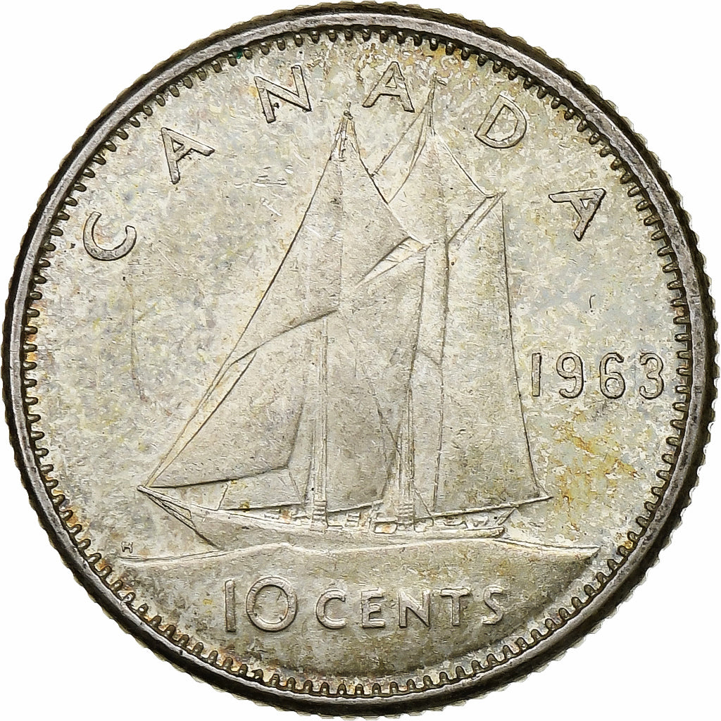 Canadá, Elizabeth II, 10 Cents, 1963, Royal Canadian Mint, Plata, EBC, KM:51