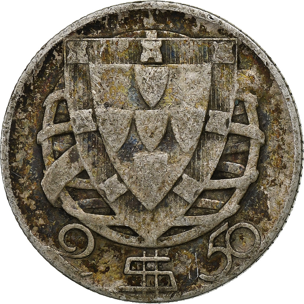 Portugal, 2-1/2 Escudos, 1943, Silver, VF(20-25), KM:580
