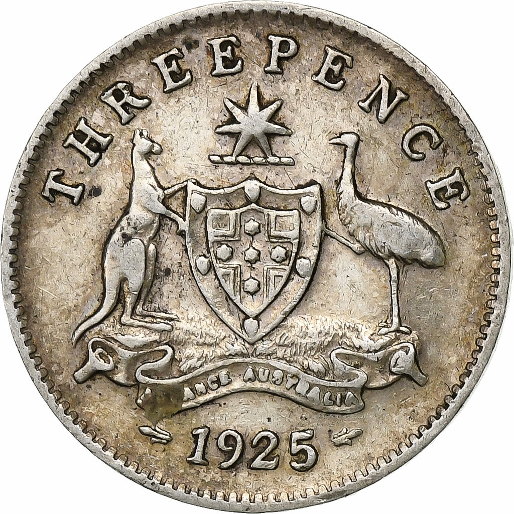 Australien, George V, Threepence, 1925, Silber, SS, KM:24