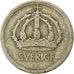 Svezia, Gustaf V, 25 Öre, 1944, Argento, MB+, KM:816