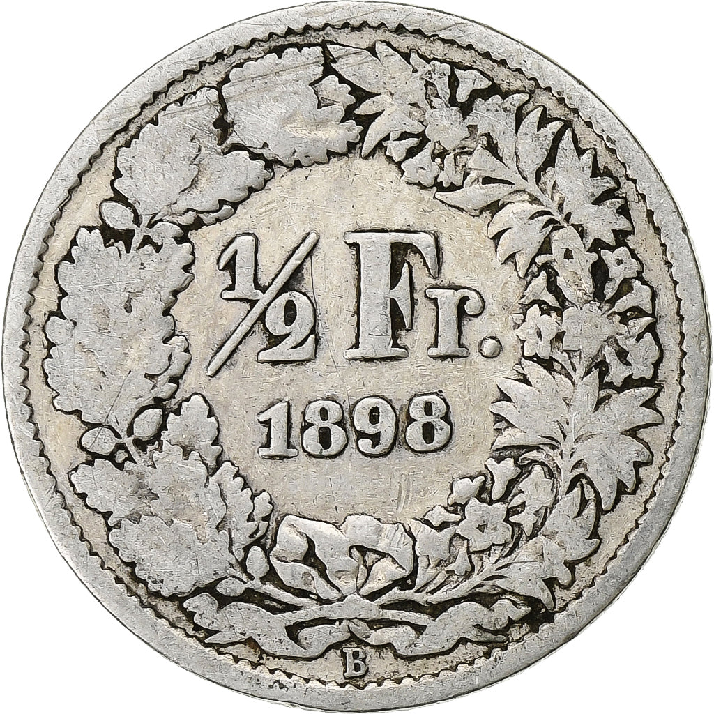 Coin, Switzerland, 1/2 Franc, 1898, Bern, VF(20-25), Silver, KM:23
