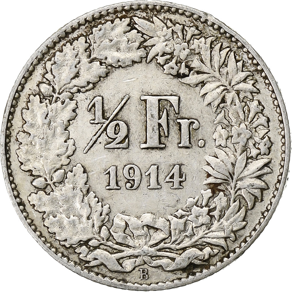 Schweiz, 1/2 Franc, 1914, Bern, Silber, SS+