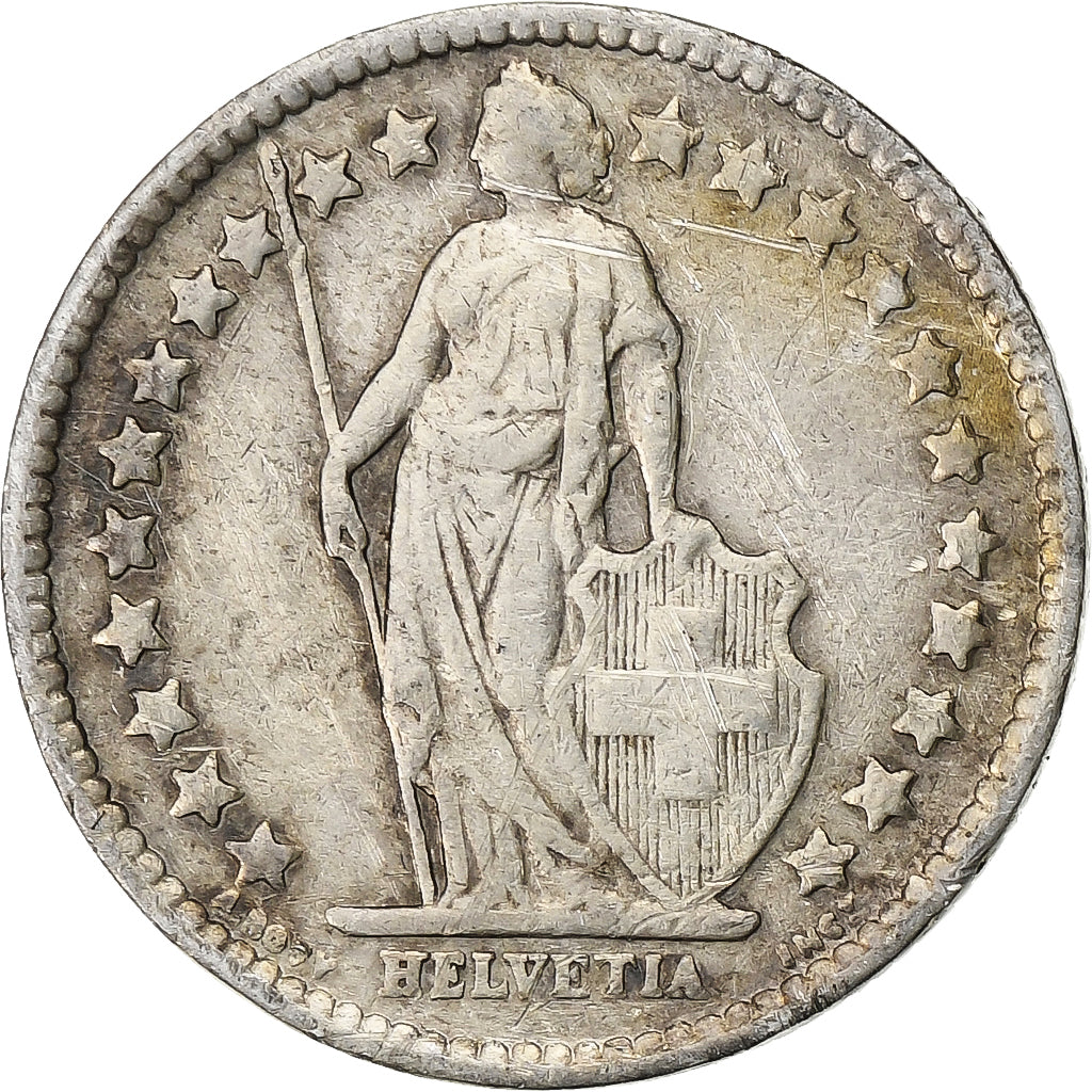 Switzerland, 1/2 Franc, 1936, Bern, Silver, VF(30-35), KM:23