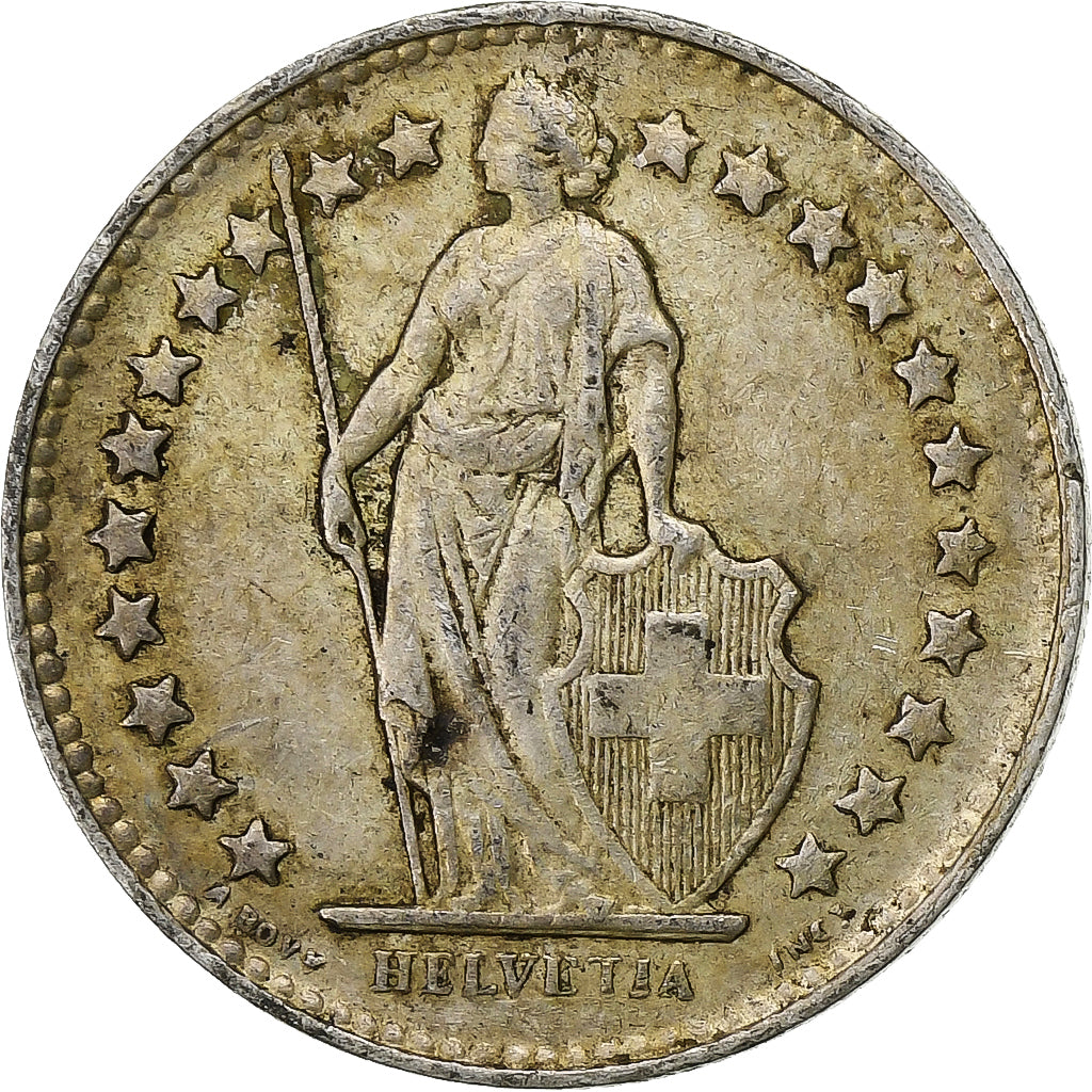 Switzerland, 1/2 Franc, 1944, Bern, Silver, VF(30-35), KM:23