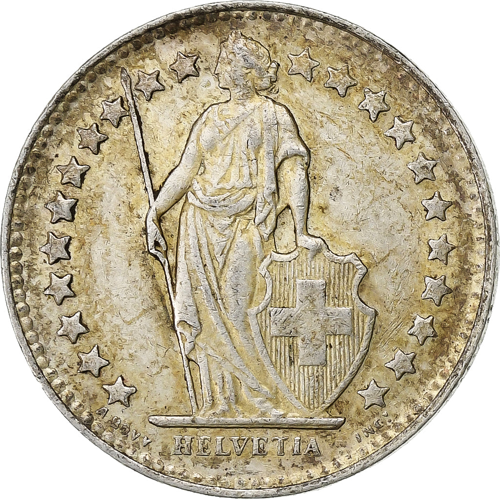 Switzerland, 1/2 Franc, 1948, Bern, Silver, AU(50-53), KM:23