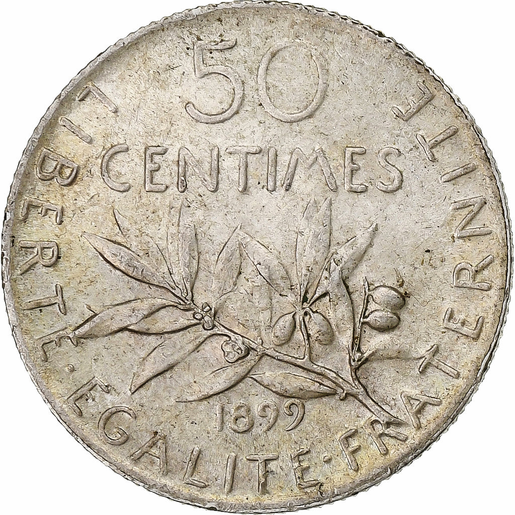 Coin, France, Semeuse, 50 Centimes, 1899, Paris, AU(50-53), Silver, KM:854