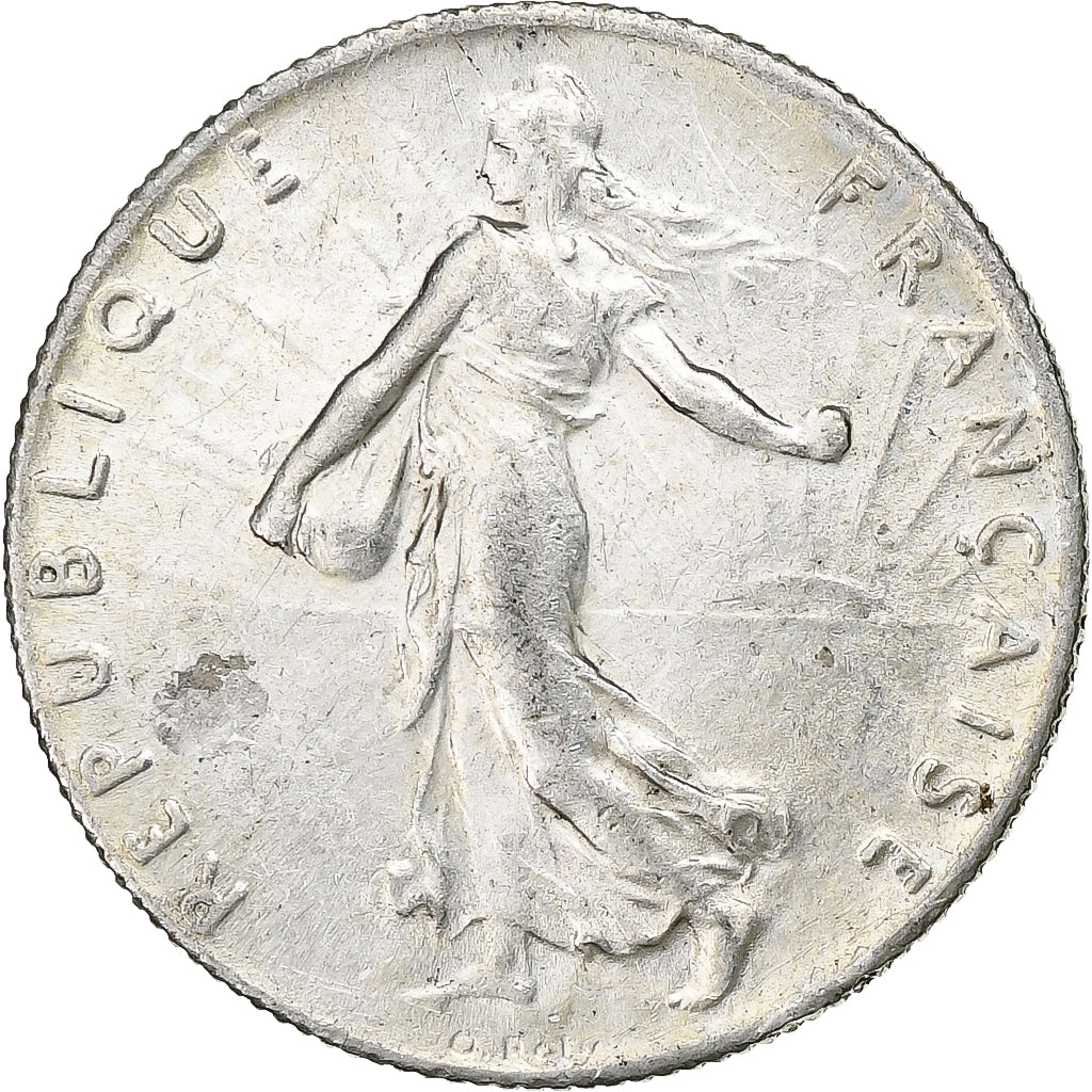 Coin, France, Semeuse, 50 Centimes, 1919, Paris, AU(50-53), Silver, KM:854