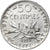 Moneda, Francia, Semeuse, 50 Centimes, 1919, Paris, MBC+, Plata, KM:854