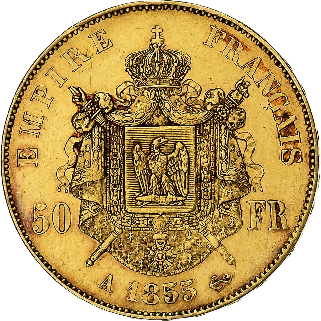 Monnaie, France, Napoleon III, Napoléon III, 50 Francs, 1855, Paris, TTB, Or