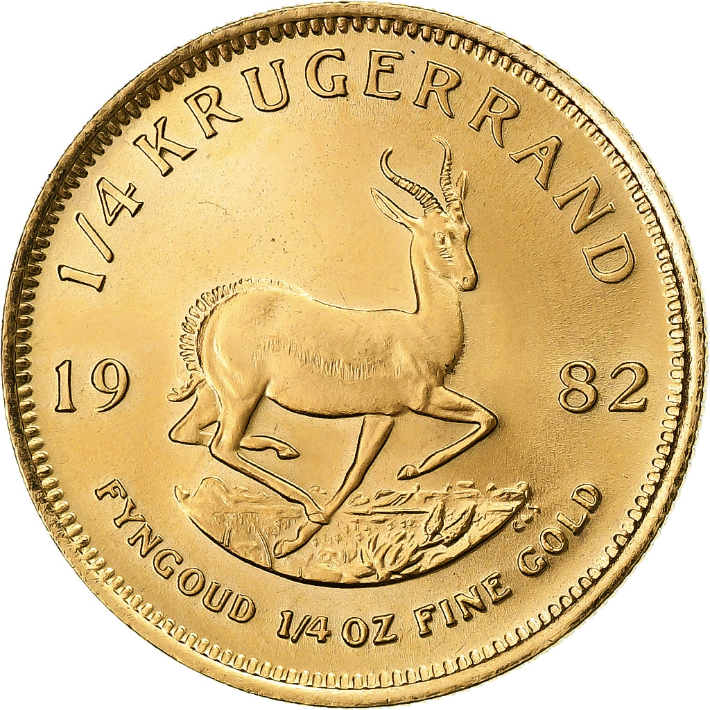 Münze, Südafrika, 1/4 Krugerrand, 1982, STGL, Gold, KM:106