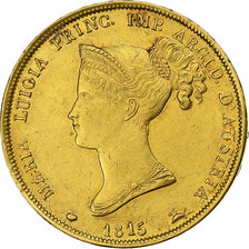 Estados italianos, PARMA, Maria Luigia, 40 Lire, 1815, Parma, Oro, MBC+, KM:32