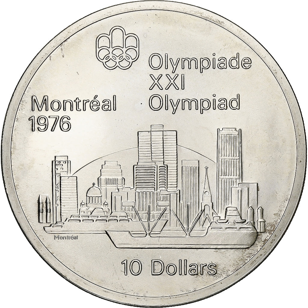 Canada, Elizabeth II, 10 Dollars, 1976 Olympics - Montreal Skyline, 1973, Royal
