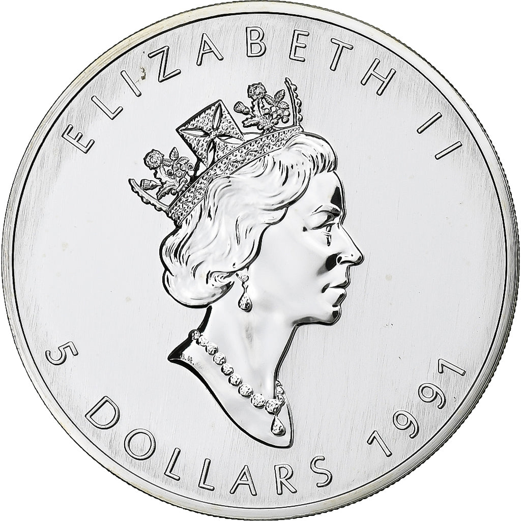 Canada, Elizabeth II, 5 Dollars, 1991, Royal Canadian Mint, Srebro, MS(64)