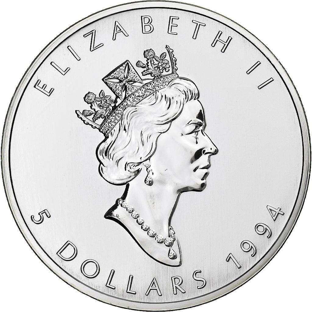 Canada, Elizabeth II, 5 Dollars, 1994, Royal Canadian Mint, Srebro, MS(64)