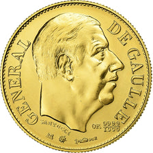 France, Médaille, Charles de Gaulle, 1980, Or, FDC