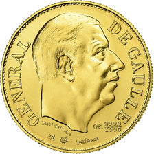France, Medal, Charles de Gaulle, 1980, Gold, MS(65-70)