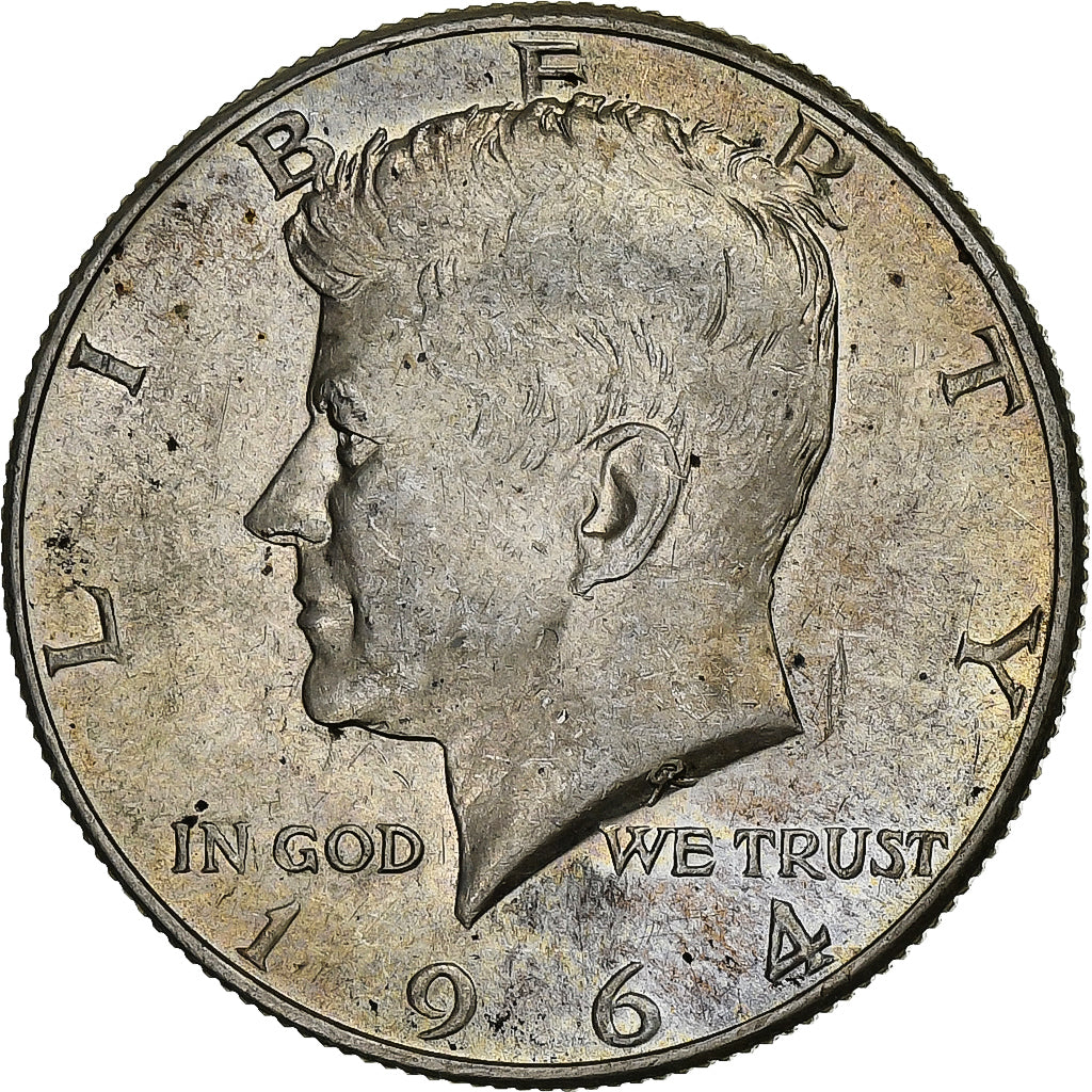 Coin, United States, Kennedy Half Dollar, Half Dollar, 1964, U.S. Mint