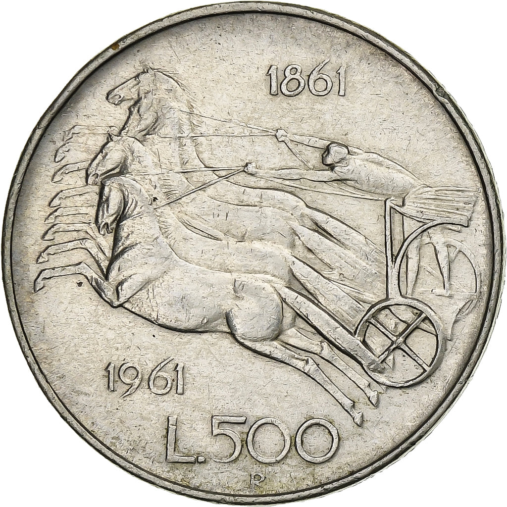 Coin, Italy, 500 Lire, 1961, Rome, EF(40-45), Silver, KM:99