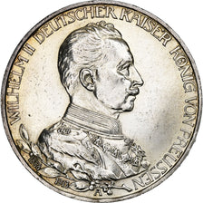 German States, PRUSSIA, Wilhelm II, 3 Mark, 1913, Berlin, Silver, AU(55-58)