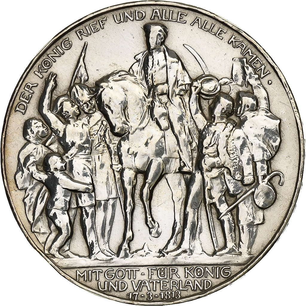 German States, PRUSSIA, Wilhelm II, 3 Mark, 1913, Berlin, Silver, EF(40-45)