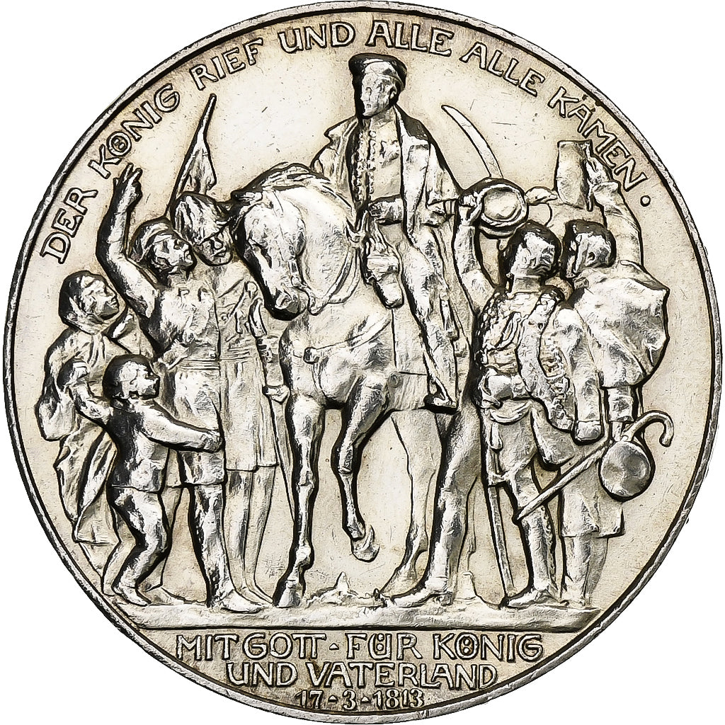German States, PRUSSIA, Wilhelm II, 3 Mark, 1913, Berlin, Silver, AU(50-53)