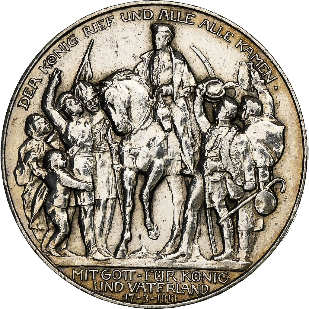 German States, PRUSSIA, Wilhelm II, 3 Mark, 1913, Berlin, Silver, AU(50-53)