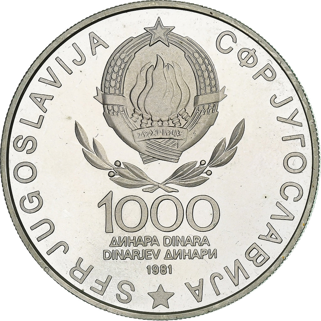 Yugoslavia, 1000 Dinara, 1981, Plata, SC, KM:82