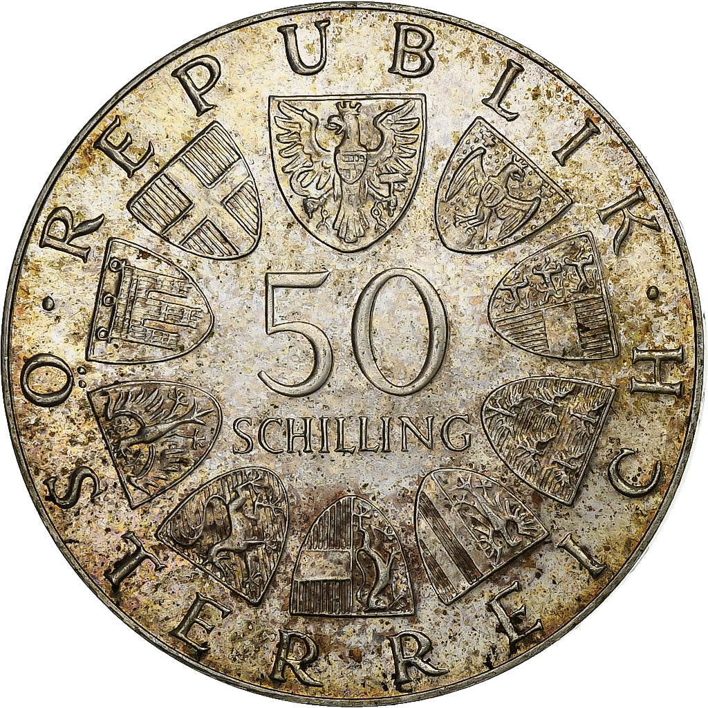 Áustria, 50 Schilling, 1973, Prata, EF(40-45), KM:2916