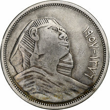 Egypt, 10 Piastres, 1957/AH1376, Silver, EF(40-45), KM:383a