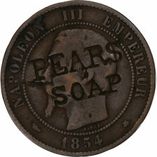 Frankreich, 10 Centimes, Napoléon III, 1854, Strasbourg, Contremarque Pears