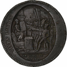 Francia, 5 Sols, Monneron, 1792, Birmingham, Bronzo, MB, KM:Tn31