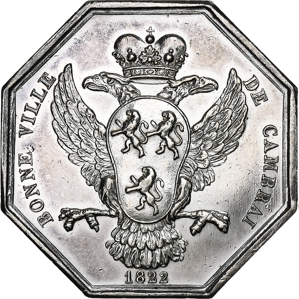 France, Medal, Louis XVIII, Bonne Ville de Cambrai, 1822, Silver, AU(50-53)