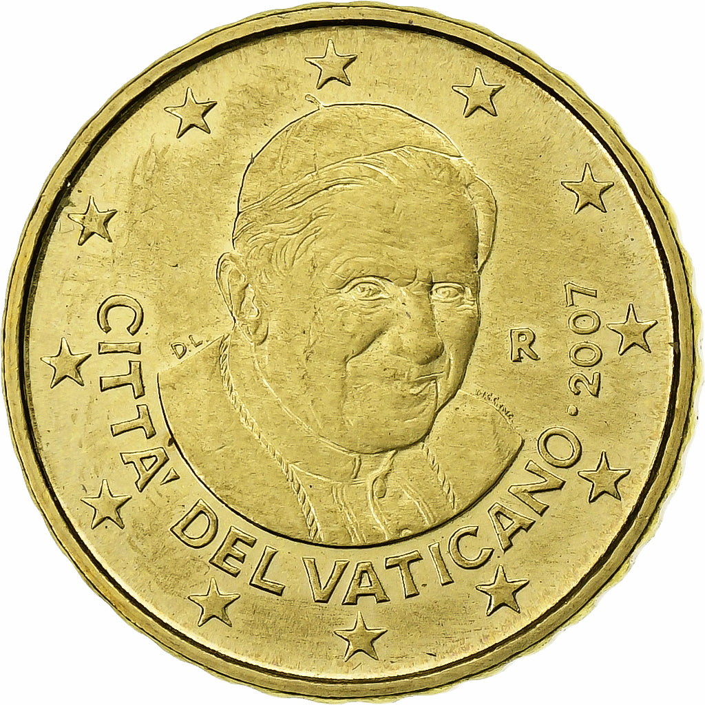 PAŃSTWO WATYKAŃSKIE, 10 Euro Cent, 2007, Rome, BU, MS(63), Mosiądz, KM:378