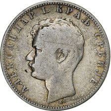 Serbia, Alexander I, Dinar, 1897, Argento, MB, KM:21