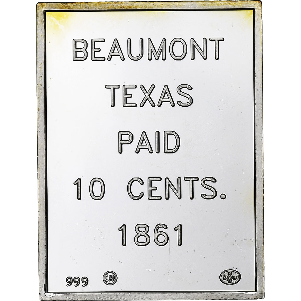 Estados Unidos de América, medalla, Timbre - 10 cents, 1861, Plata, TEXAS, SC+