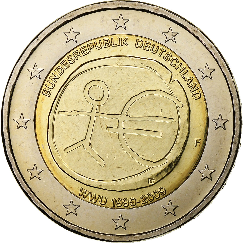 Niemcy, 2 Euro, 2009, Stuttgart, Bimetaliczny, MS(63), KM:277