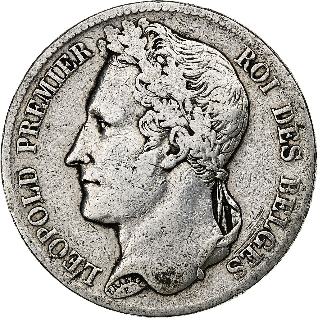 Coin, Belgium, Leopold I, 5 Francs, 5 Frank, 1833, VF(30-35), Silver, KM:3.1