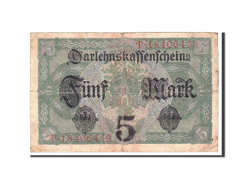 Banknote, Germany, 5 Mark, 1917, 1917-08-01, KM:56b, VF(20-25)