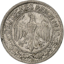 GERMANY, WEIMAR REPUBLIC, 50 Reichspfennig, 1930, Karlsruhe, Nickel, AU(50-53)