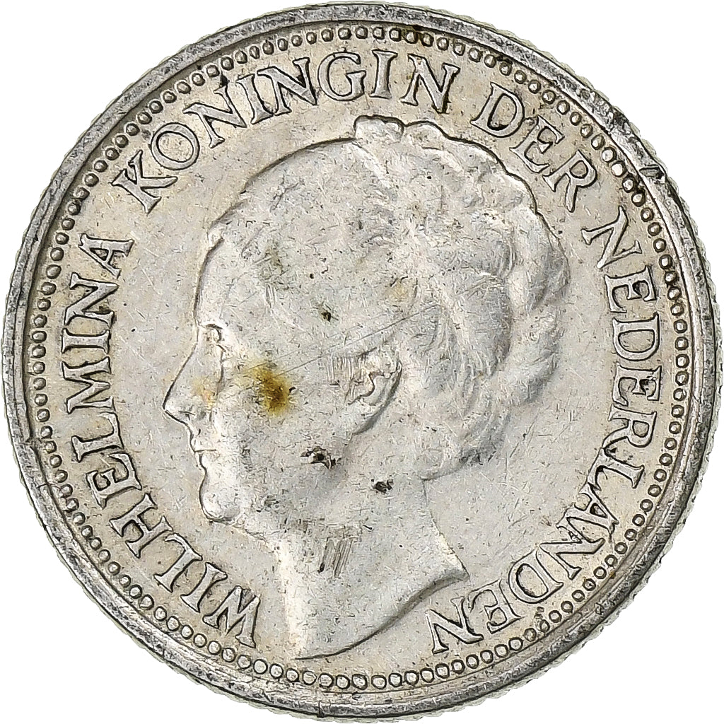 Países Bajos, Wilhelmina I, 10 Cents, 1941, Plata, MBC+, KM:163