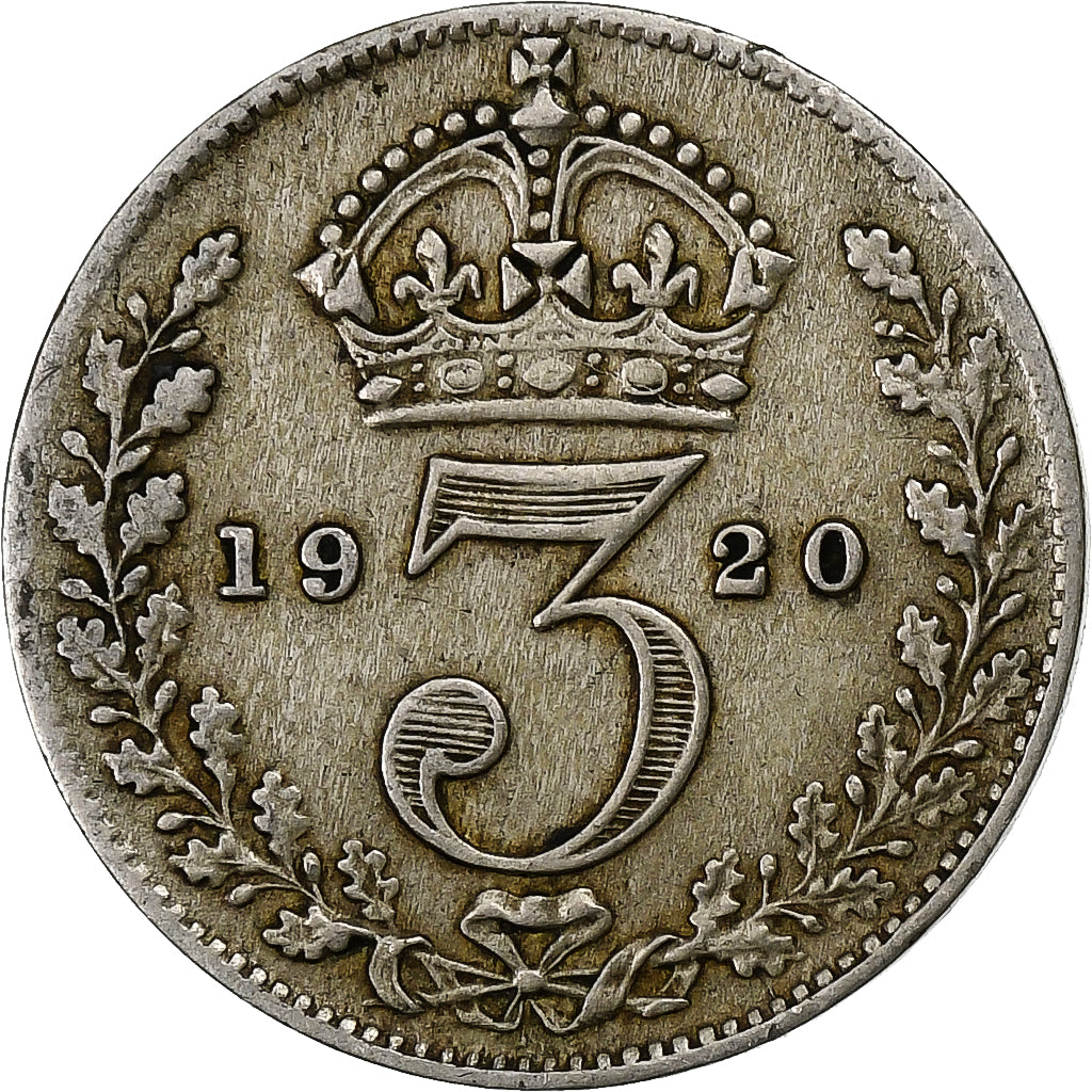 Moeda, Grã-Bretanha, George V, 3 Pence, 1920, EF(40-45), Prata, KM:813