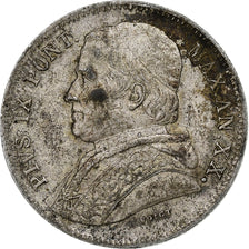 ITALIAN STATES, PAPAL STATES, Pius IX, 20 Baiocchi, 1865, Rome, Silver
