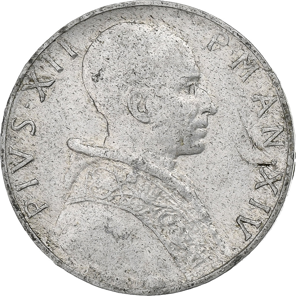 CIDADE DO VATICANO, Pius XII, 5 Lire, 1952, Rome, Alumínio, VF(30-35), KM:51.1
