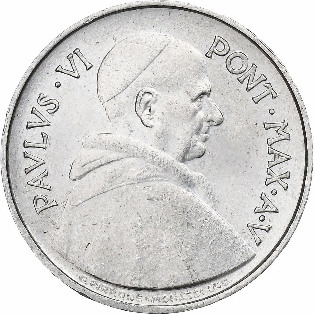 CIDADE DO VATICANO, Paul VI, 5 Lire, 1967, Alumínio, MS(60-62), KM:94