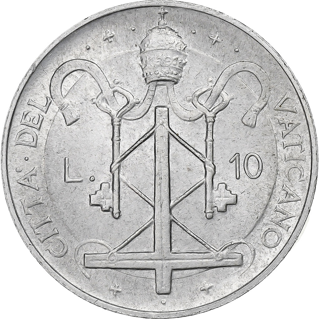 CIDADE DO VATICANO, Paul VI, 10 Lire, 1967, Alumínio, AU(50-53), KM:95