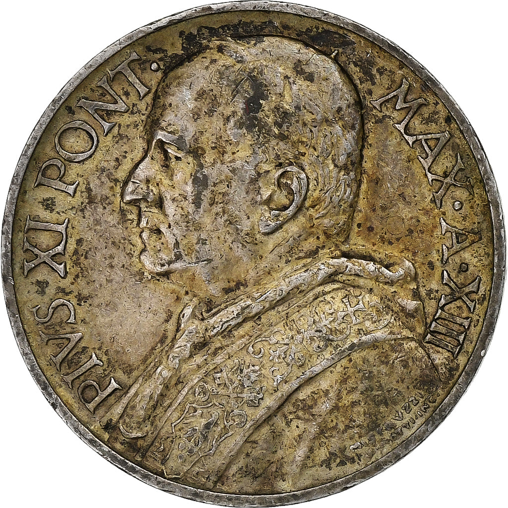 VATICAN CITY, Pius XI, 5 Lire, 1934, Rome, Silver, EF(40-45), KM:7
