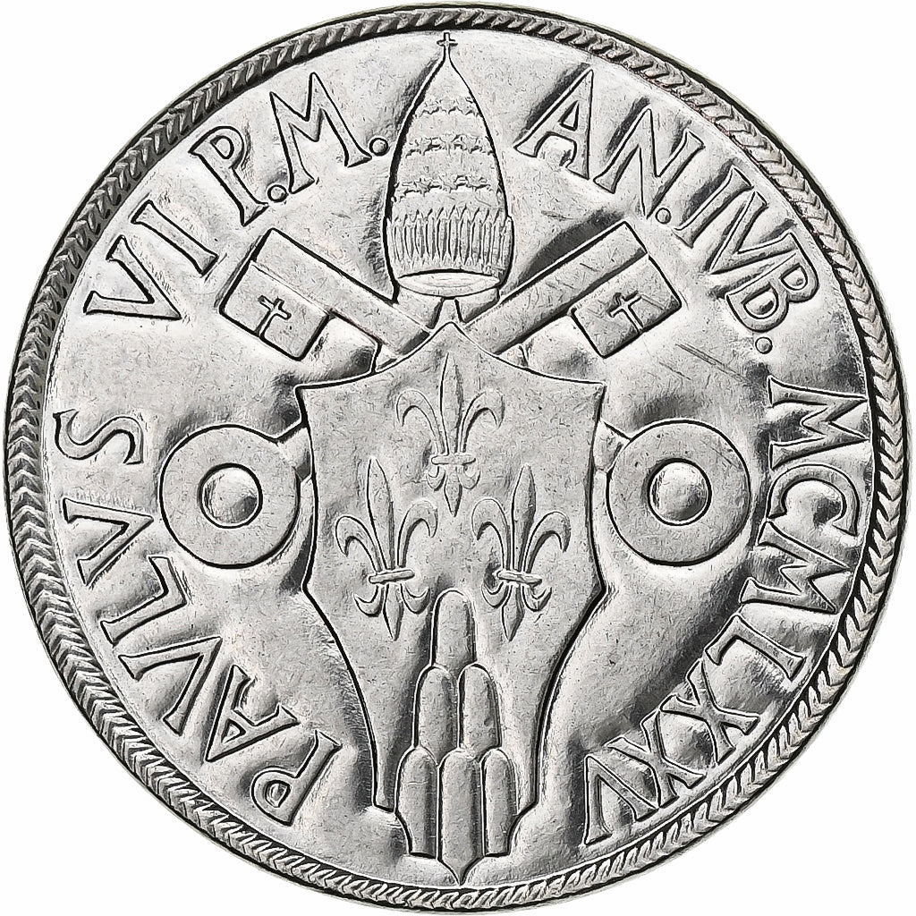 CIDADE DO VATICANO, Paul VI, 100 Lire, 1975, Aço Inoxidável, AU(55-58), KM:130